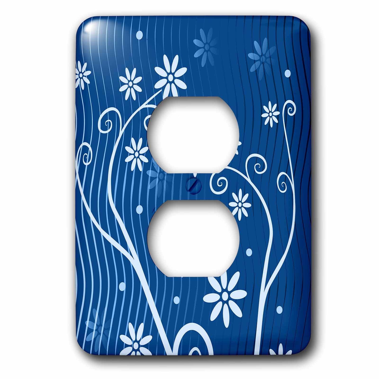 Blossom Fleurs sur fond bleu Coque pour 2 Plug Outlet 3drose LSP 41779