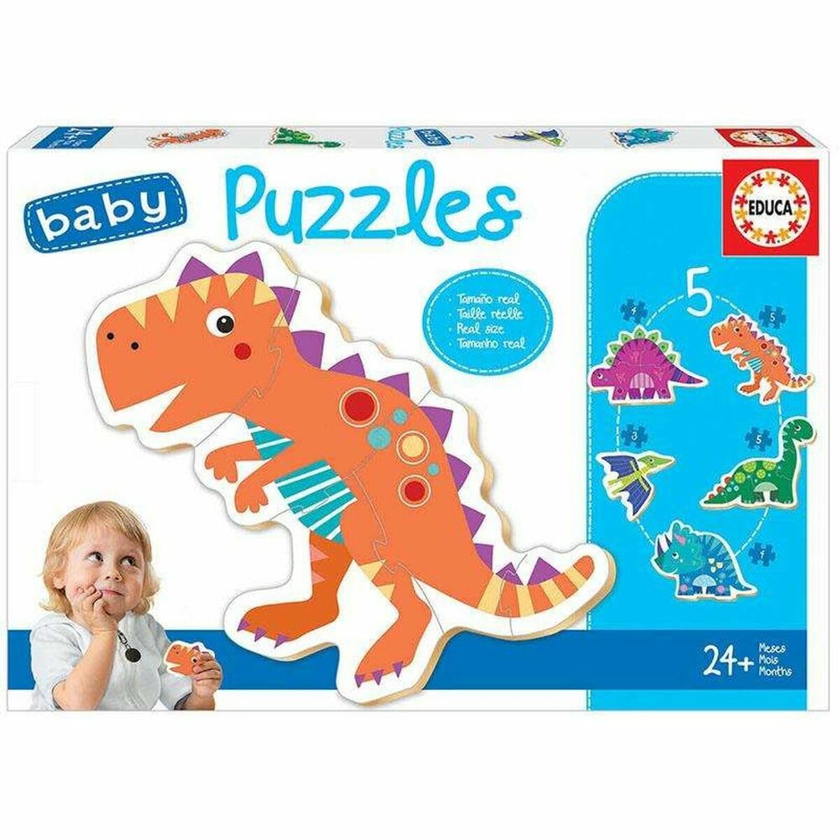 Educa - Baby Puzzle Dinosaurier | 5in1 Babypuzzleset 3/4/5 Teile | Dino Puzzle, Kinderpuzzle | ab 24 Monaten (18873)