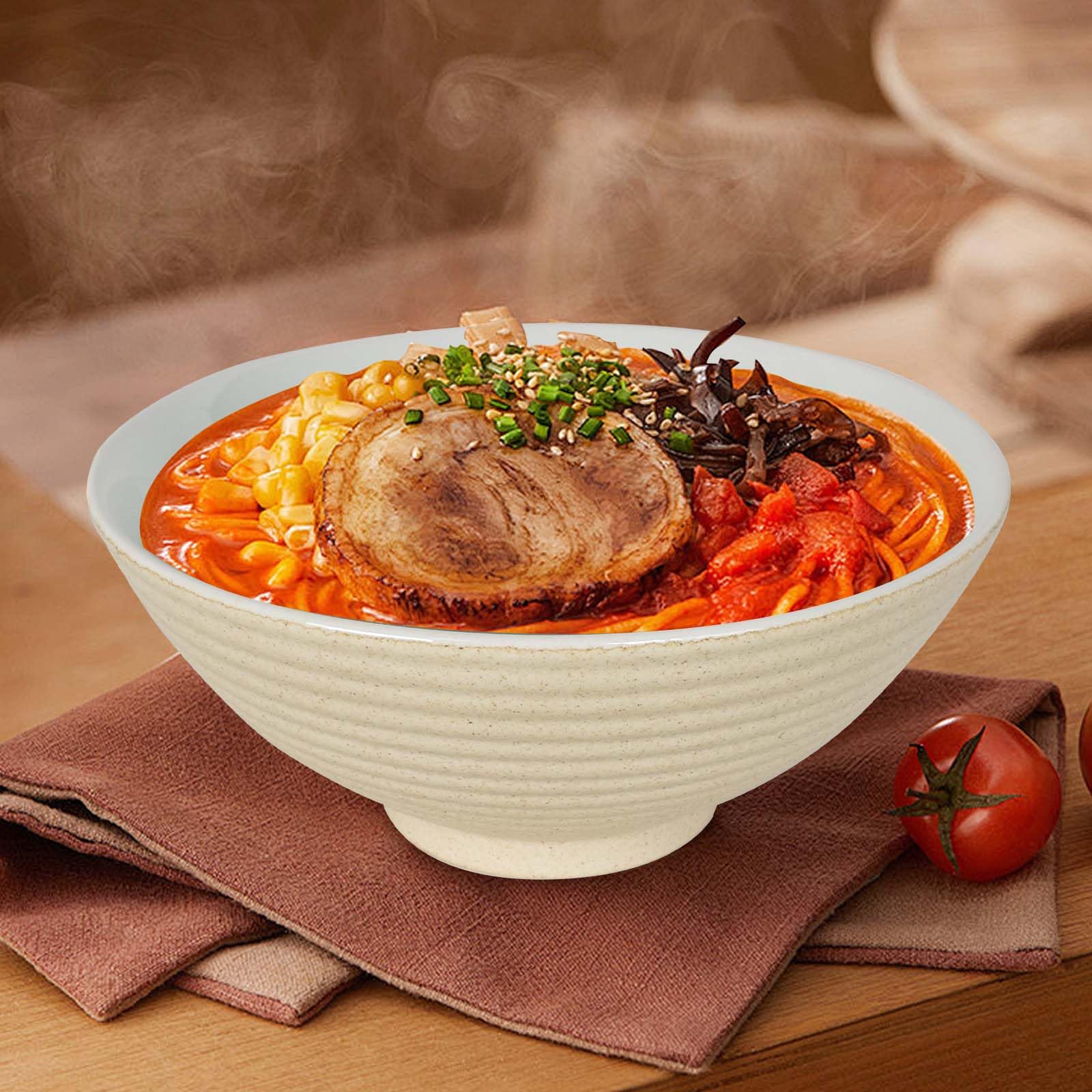 Lot De 2 Bols à Ramen DecorDwell 1200ml En Céramique - Style Japonais Avec Baguettes Et Cuillères