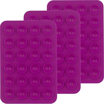 3 Pack Hot Pink Sticky Silicone Phone Suction Grip, Adhesive Phone Grips for Back of iPhone Holder, Phone Stand Sticker Pink Things Accessories for Teen Girl Stuff