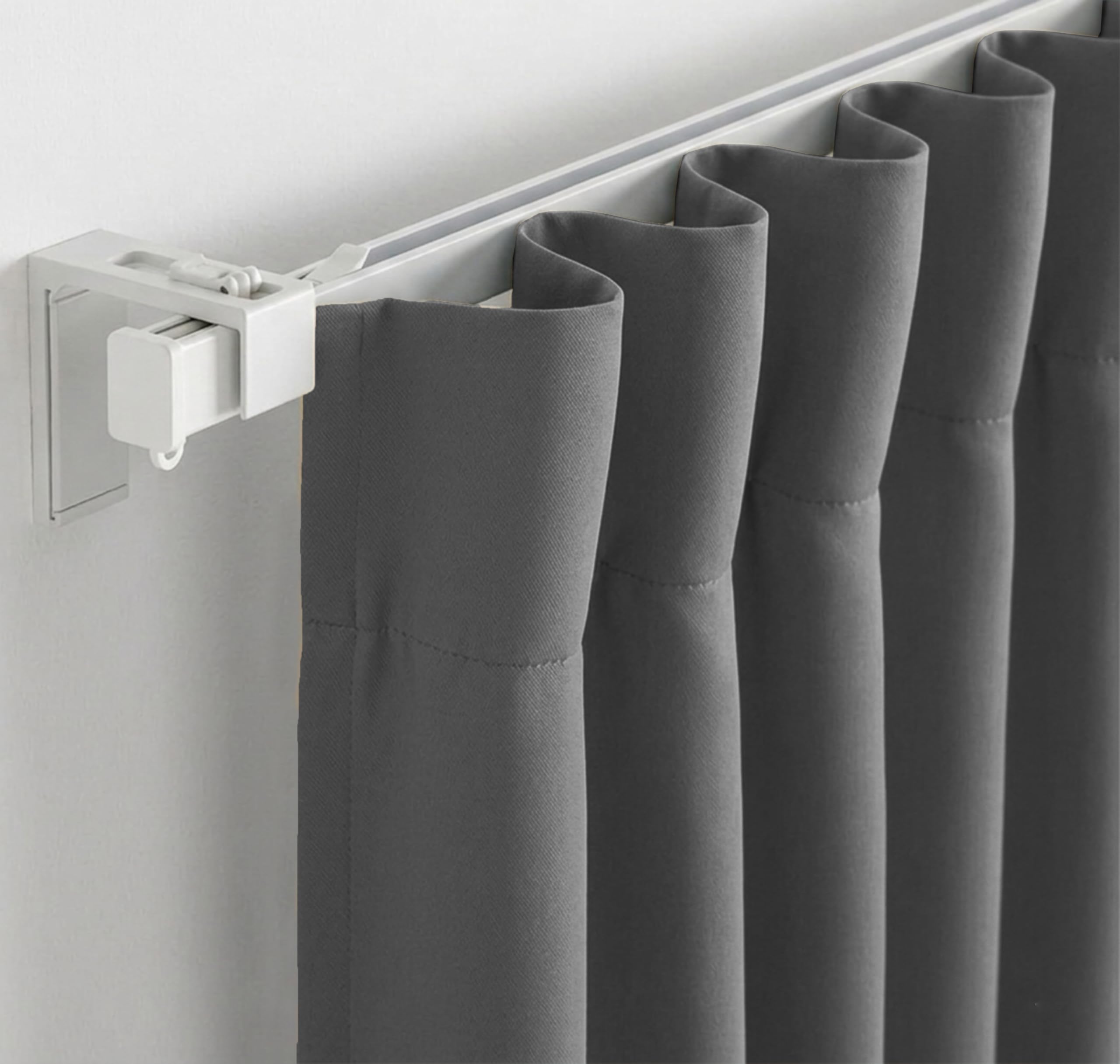 FRESH FROM LOOM Premium 10ft Curtains for Slider Track | Non-Ring Curtains | S-Wave Pleat | | Non-Ring Curtains | S-Wave Pleat | Blackout Parda for Door | Curtain (Grey | 10 Feet, Set of 2)-picture-27