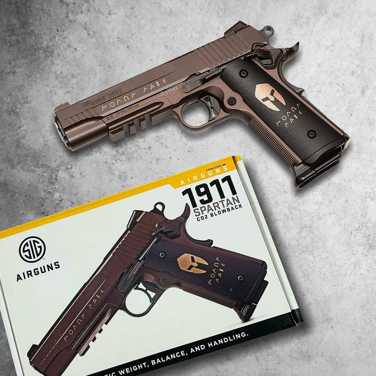 Wearable4U - Sauer 1911 .177 Cal Full Metal Blowback CO2 BB Air Pistol with Bundle (+BBS+CO2, Spartan)