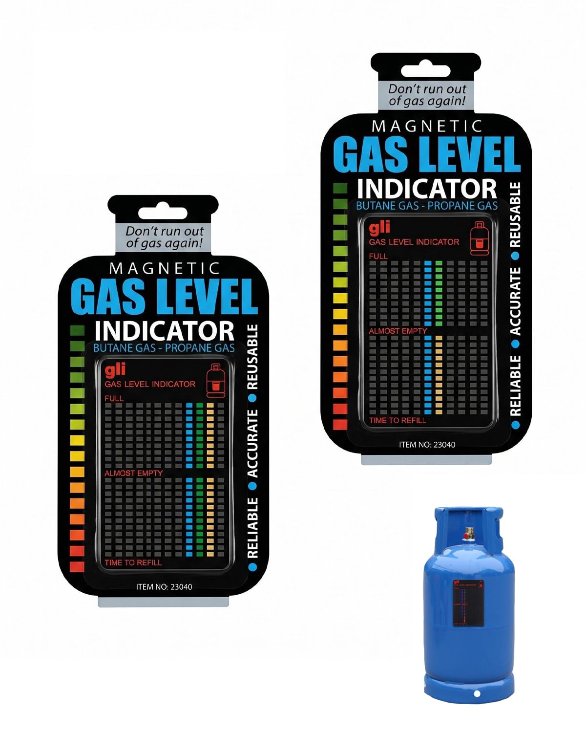 Indicador Magnético de Nivel de Gas Adhesivo de Papel, 2 Unidades, preciso para bombonas de propano. ¡Nunca te quedes sin gas en barbacoas, camping o RV!