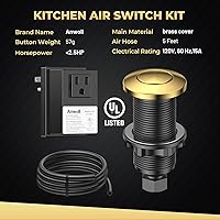 Vista 6 de Juego de interruptores de aire ANWOLL para eliminación de basura, acabado en oro cepillado, compatible con grifos Moen de oro cepillado, botón