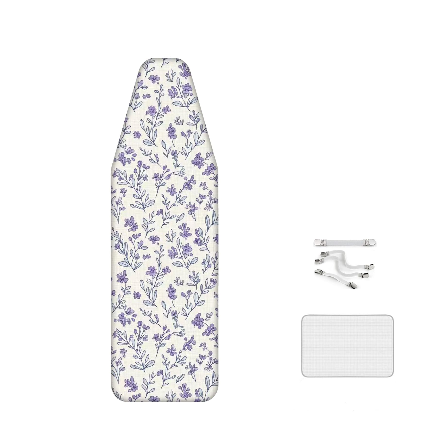 Yazilan Print Ironing Board Cover, Reusable - Machine Washable, Pure Cotton, With Fasteners, Replacement Covers 57.87 X 22.83 Inches, Suitable For Large Steam Ironing Boards
