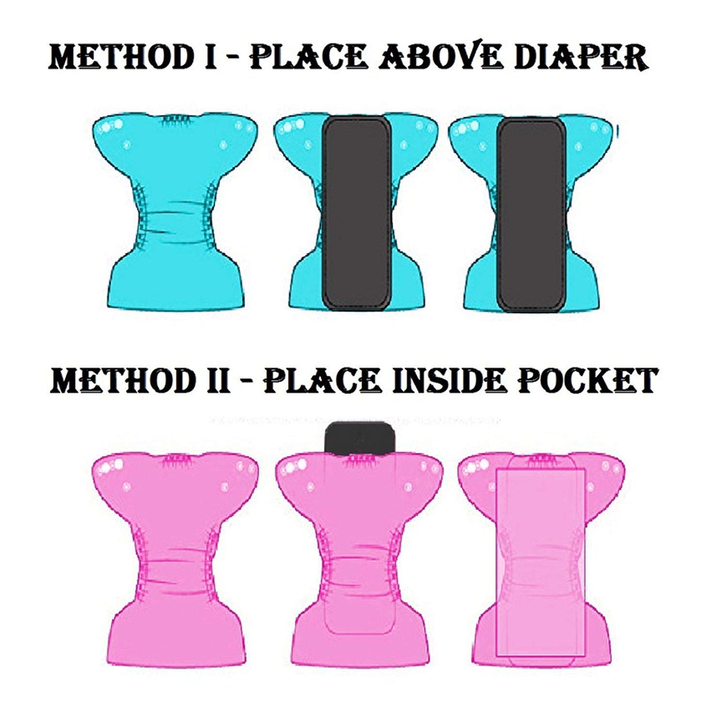 Ineffable Combo of Reusable Baby Washable Cloth Diaper Nappies with 5 Layered Baby Insert Pads (Set of 2) (Pink) (Assorted Colours) 4