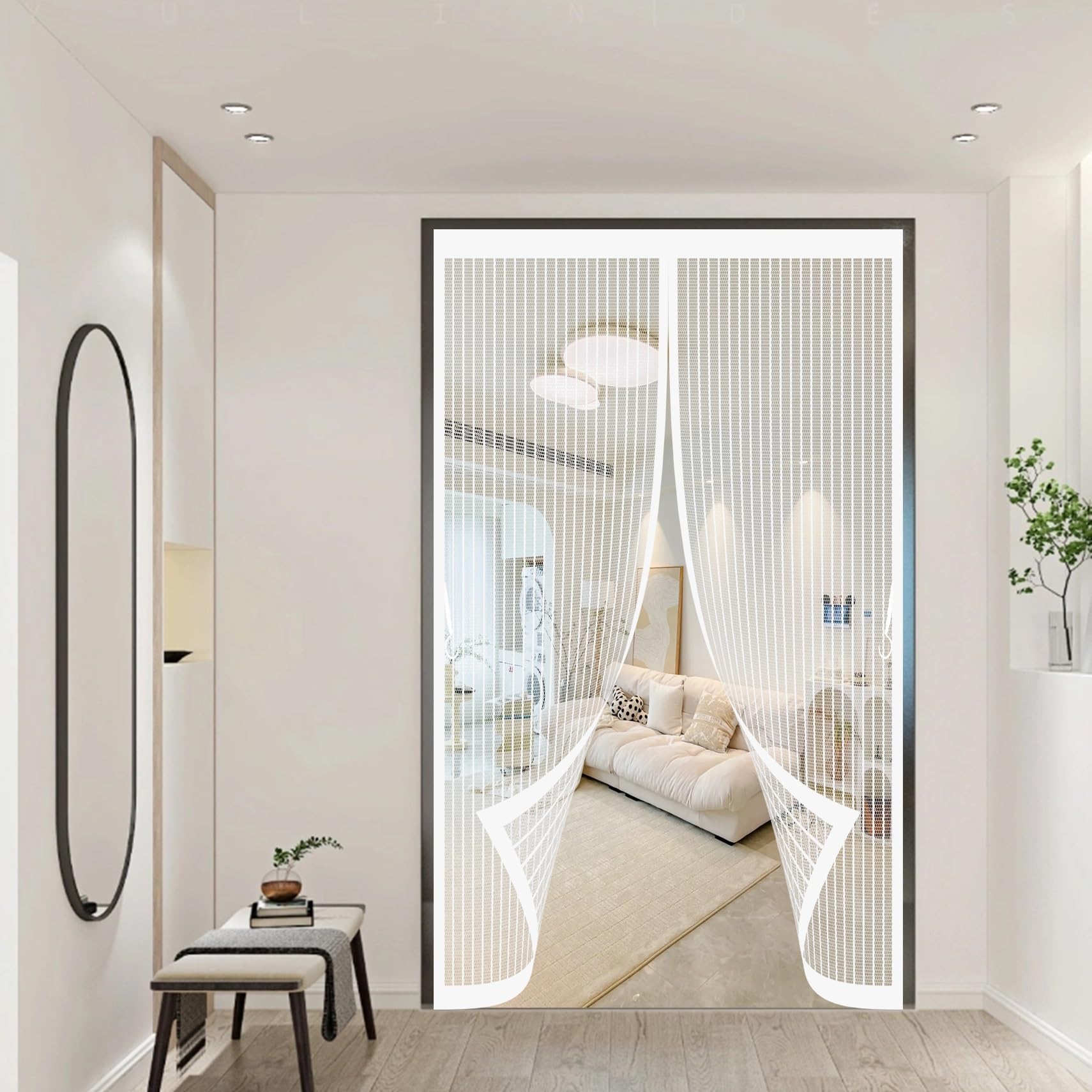 Moustiquaire porte aimantée sans perçage pour entrée balcon et cave