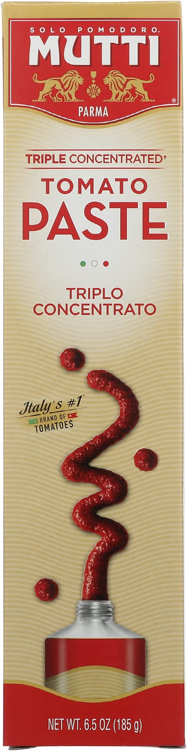 Triple Concentrated Tomato Paste, No Additives or Preservatives, Vegan, Gluten Free & Non-GMO, 6.5 Oz (Pack of 12)
