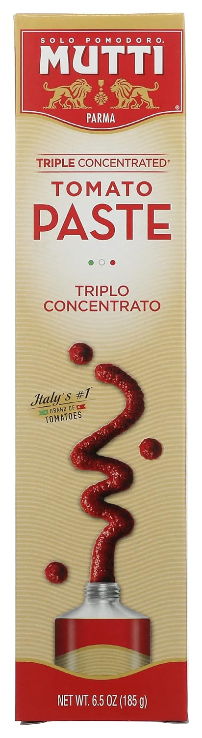 Mutti Triple Concentrated Tomato Paste, No Additives or Preservatives, Vegan, Gluten Free & Non-GMO, 6.5 Oz (Pack of 12)
