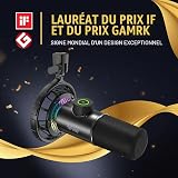 FIFINE USB Micro Gaming, Dynamiques Microphone PC PS4 PS5 pour Streaming Podcast Studio, Bouton de Silence & 3,5mm Prise Casque, Plug and Play Microphone Cardioïde pour Diffusion en Continu - 2