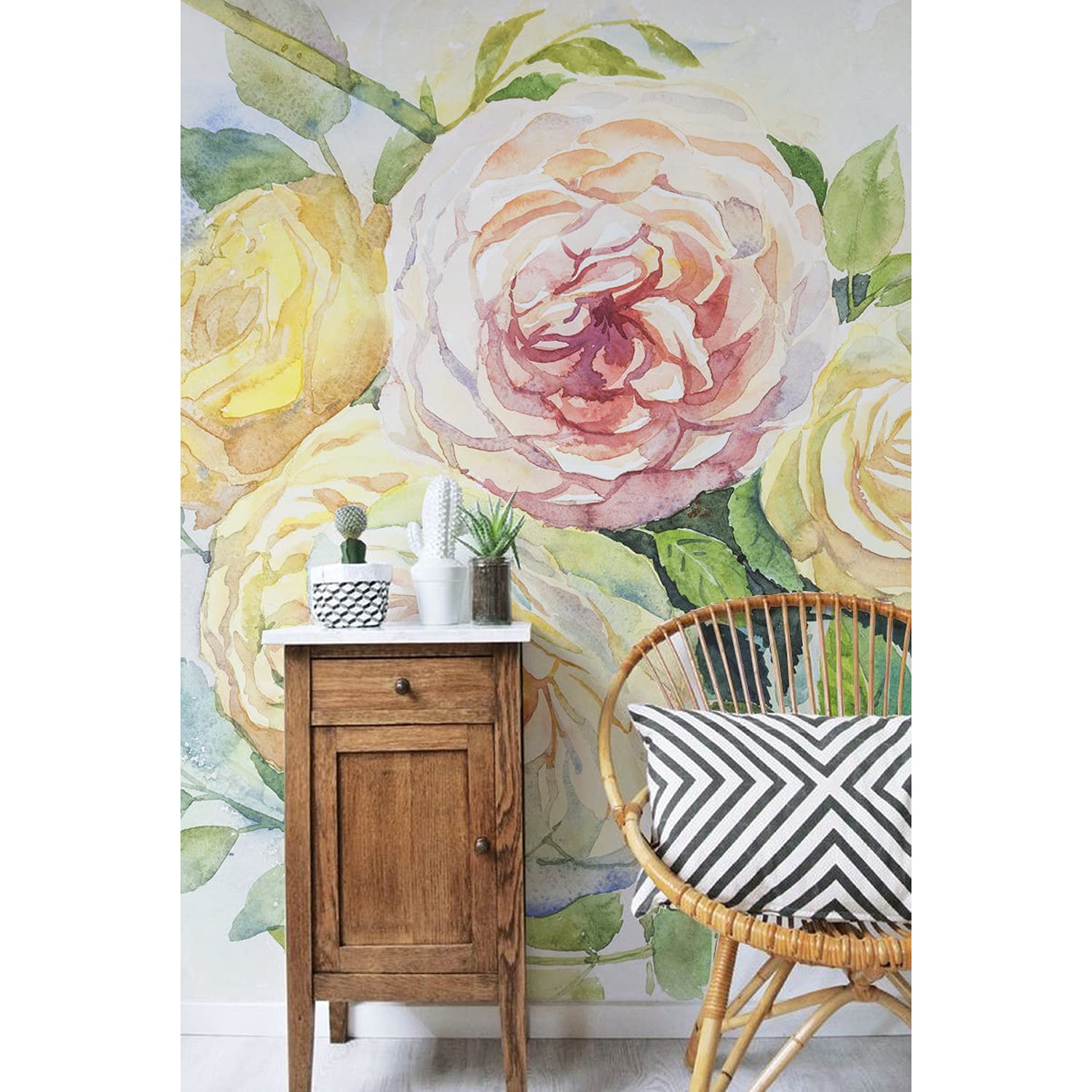 Papier peint roses Magic-Stick pour une chambre romantique