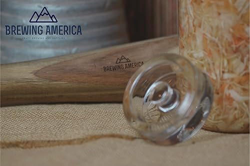 Brewing America - Libra de fermentación y pesas de vidrio para tarros Mason de boca ancha