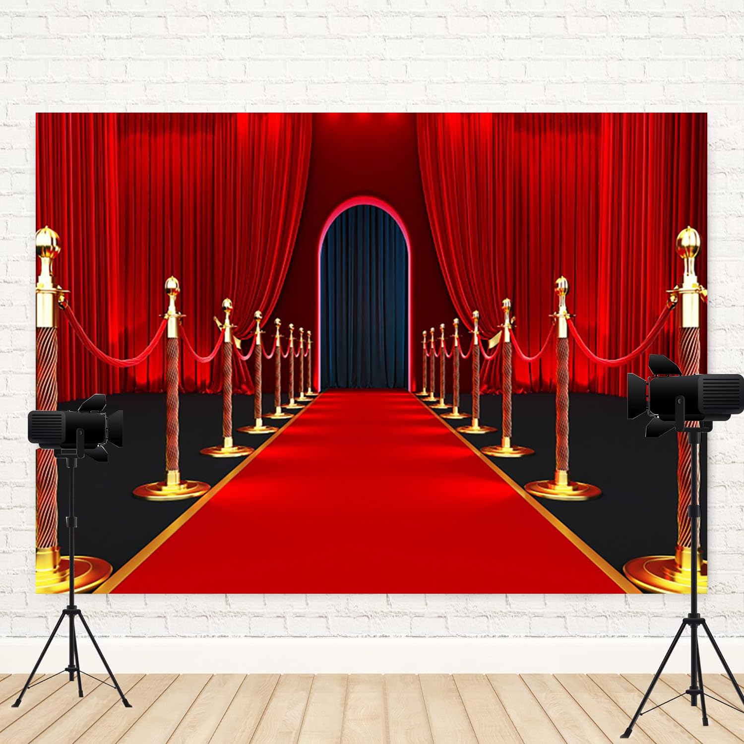 4,5 x 3 m roter Teppich-Hintergrund, roter Vorhang, VIP-Fotografie-Hintergrund, Bogen, Tür, Film, Nacht, Aktivität, Laufsteg, Bühne, Banner, Dekorationen, Babyparty, Kindergeburtstag, Party