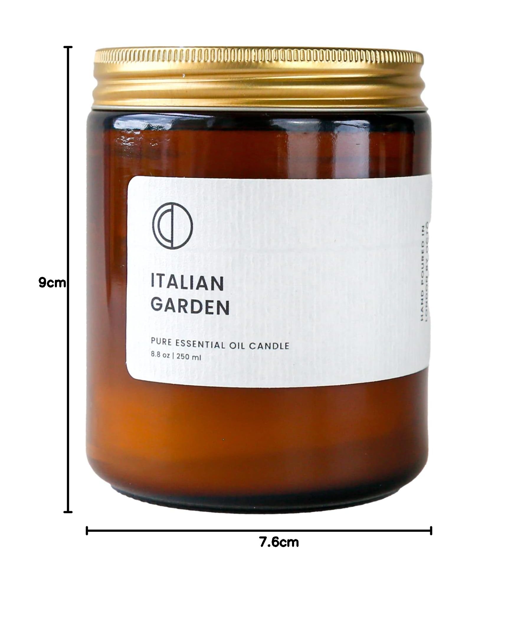 Vela perfumada natural OCTO Italian Garden naranja salvia romero 250ml cera de soja aceites esenciales