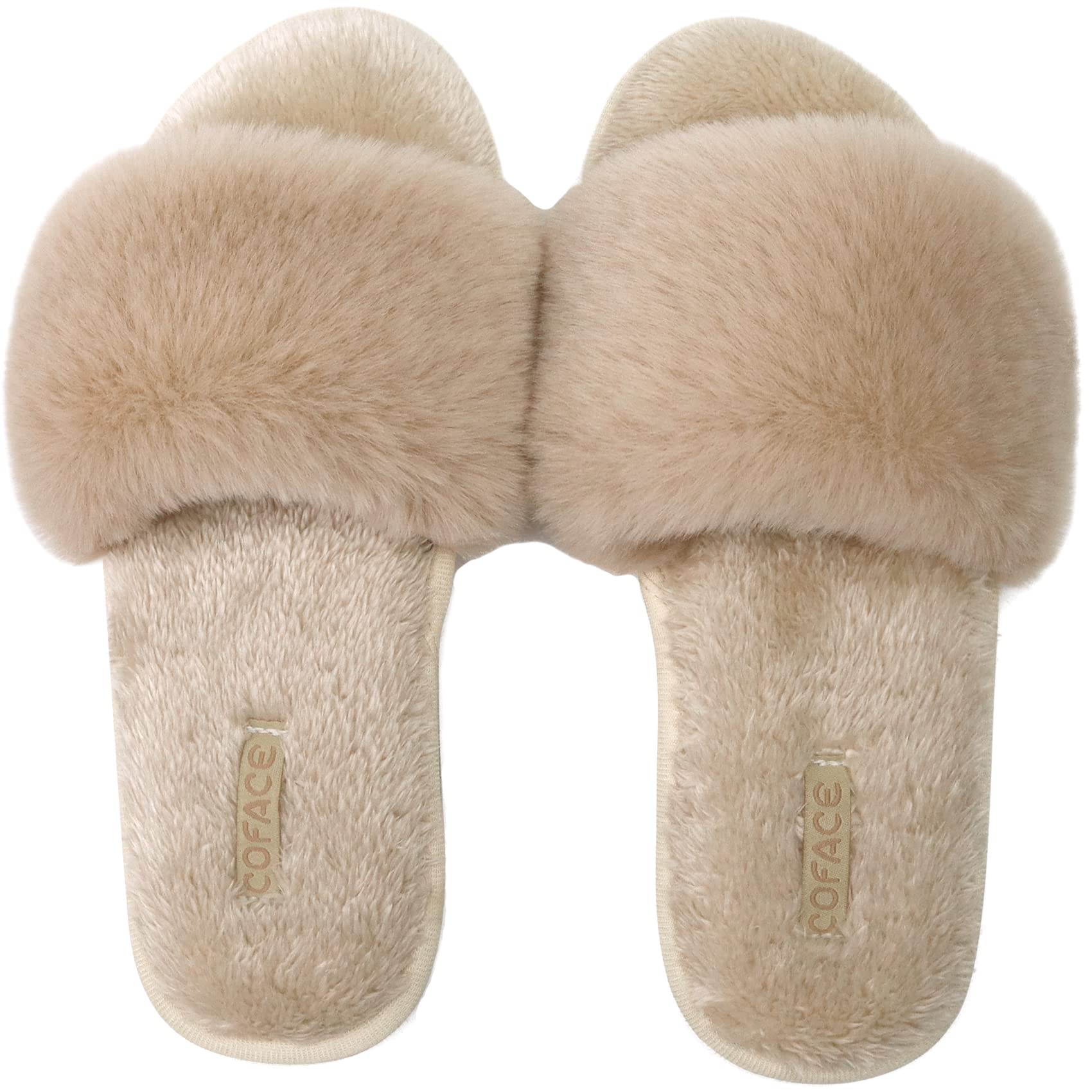COFACE Pantofole Donna Scarpe da Casa Invernale Ciabatte Pelliccia Donne Peluche Pantofole da Interno