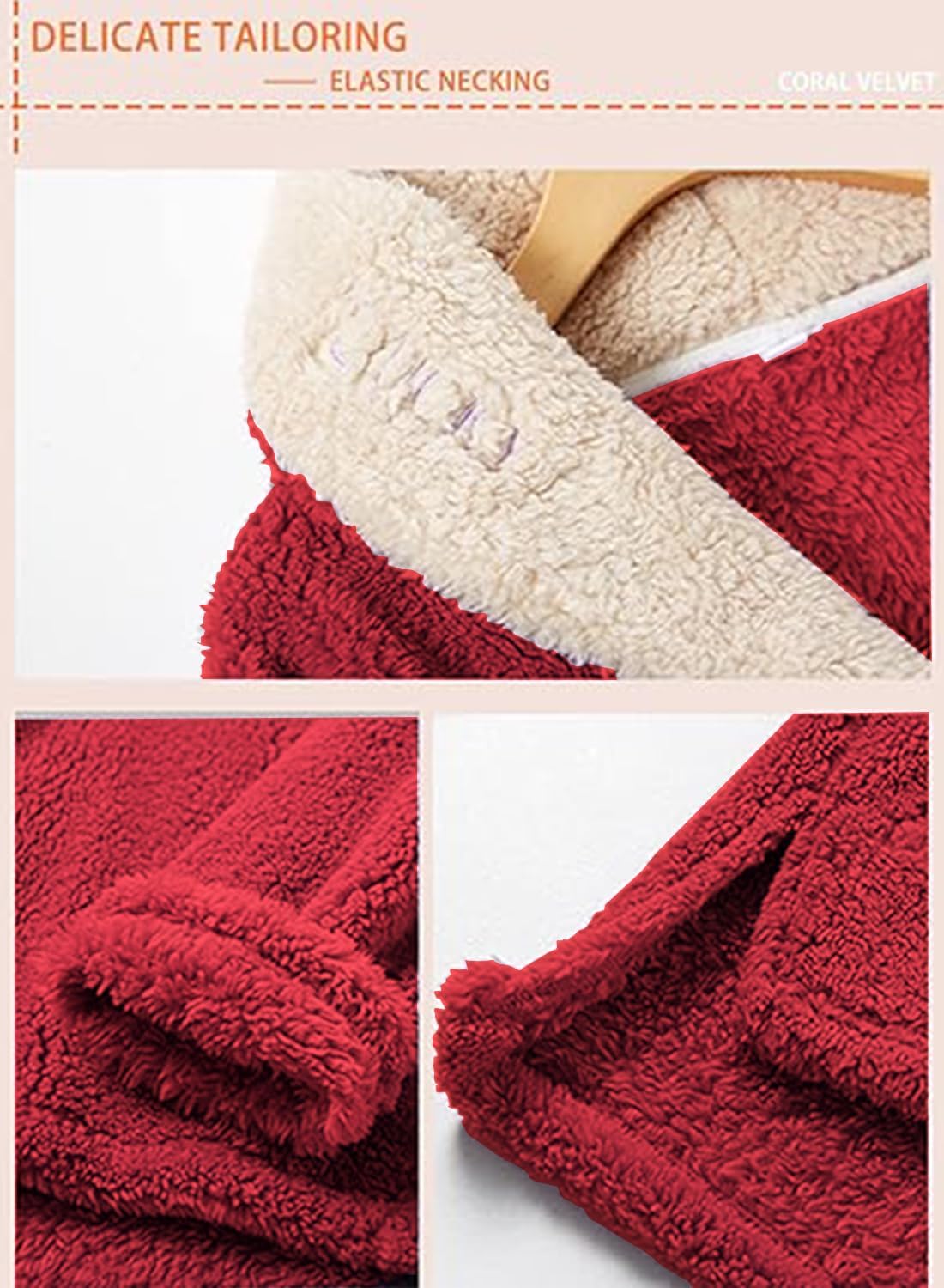 Peaceglad Mens Fluffy Coral Fleece Pajamas Set Pullover Pants Loose Plush Warm Loungewear Sleepwear - Image 5