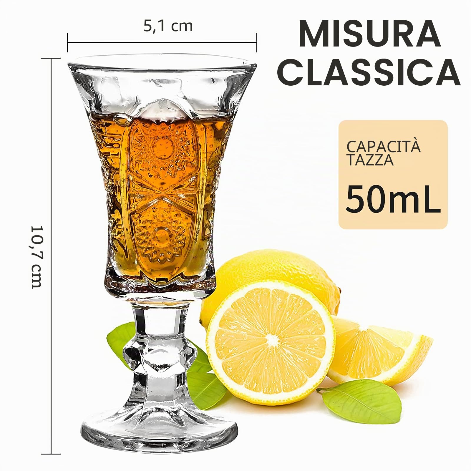 JAIEF Bicchieri Amaro | Bicchierini Liquore 4.5cl, vetro senza piombo, trasparente e pesante (Set di 12)