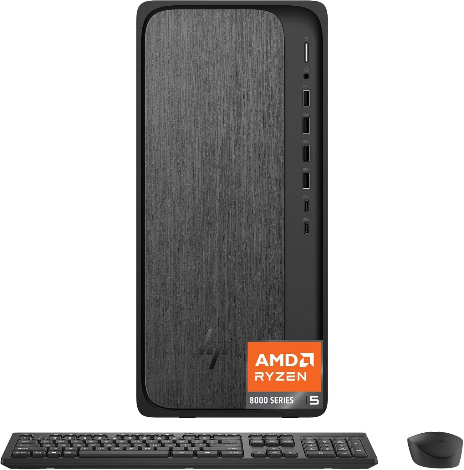HP OmniDesk Desktop Computer PC – AMD 8-Cores Ryzen 5 – Radeon 740M Graphics – Support Quad Monitor – Wi-Fi 6 – 16GB DDR5 – 1.5TB Storage(512GB SSD and 1TB HDD) – Wireless Keyboard and Mouse
