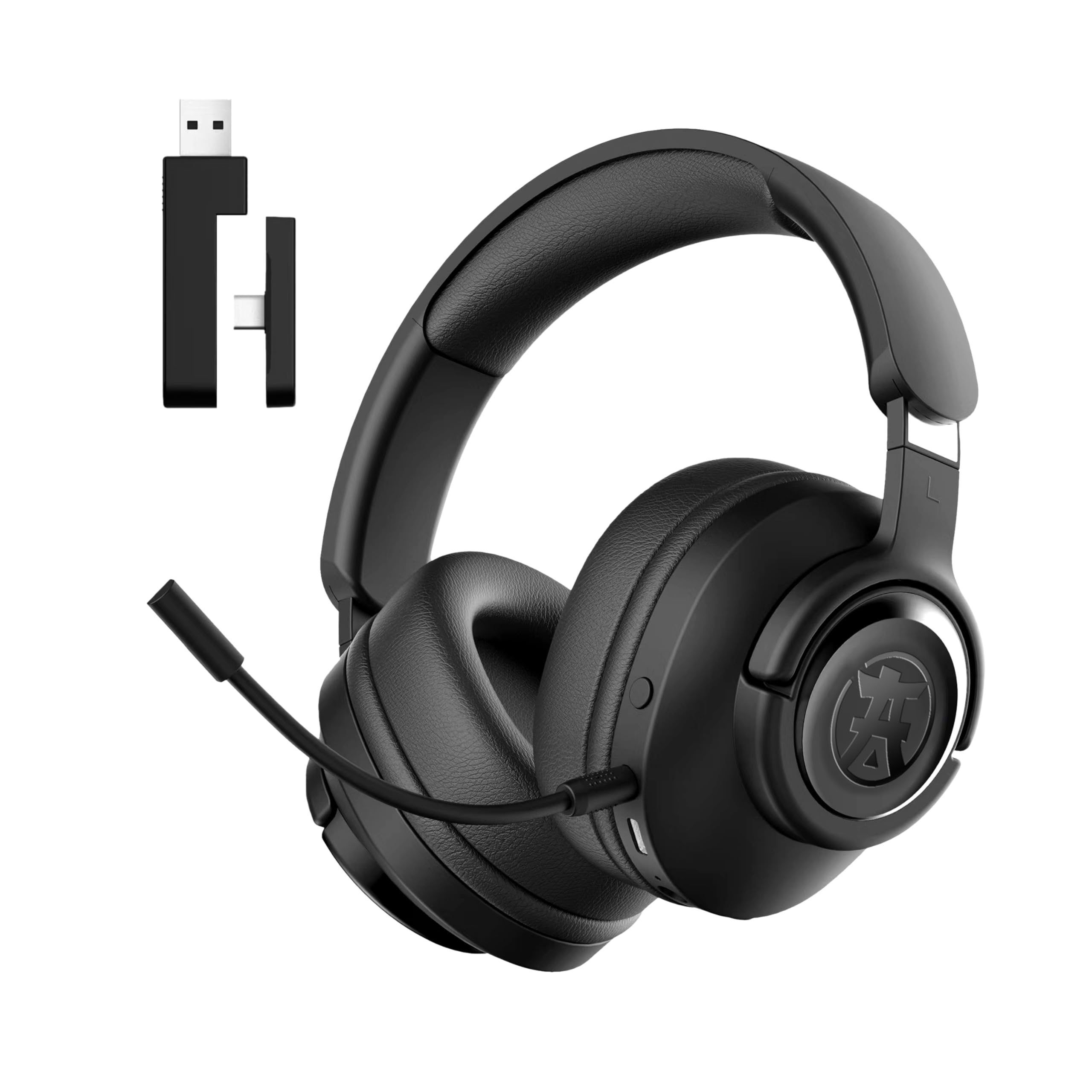 Akuma Bezprzewodowy zestaw słuchawkowy SEINEN H06 WL dla graczy - dźwięk przestrzenny 3D, Bluetooth 5,3 + 2,4 GHz, gniazdo 3,5 mm, odłączany mikrofon ENC, żywotność baterii 30 godzin, komfort z pianki
