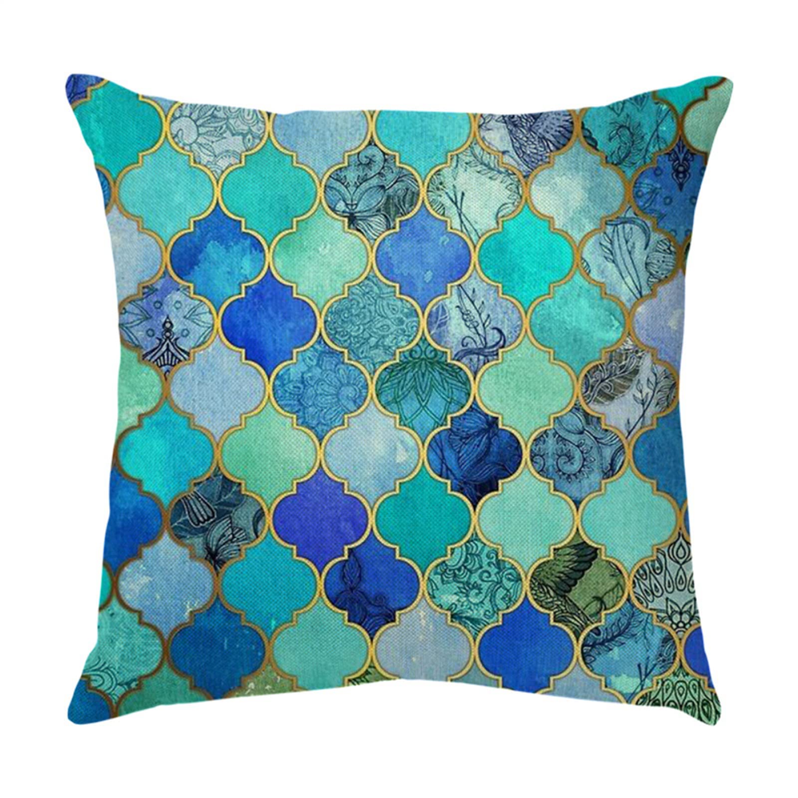 4 Piezas Funda de Almohada Turquesa Fundas de Cojín Terciopelo Sencillo y Decorativo para Sofá Camas Dormitorio Coche Lino Cojines Throw Pillow Covers 80x80cm/32x32 Inch