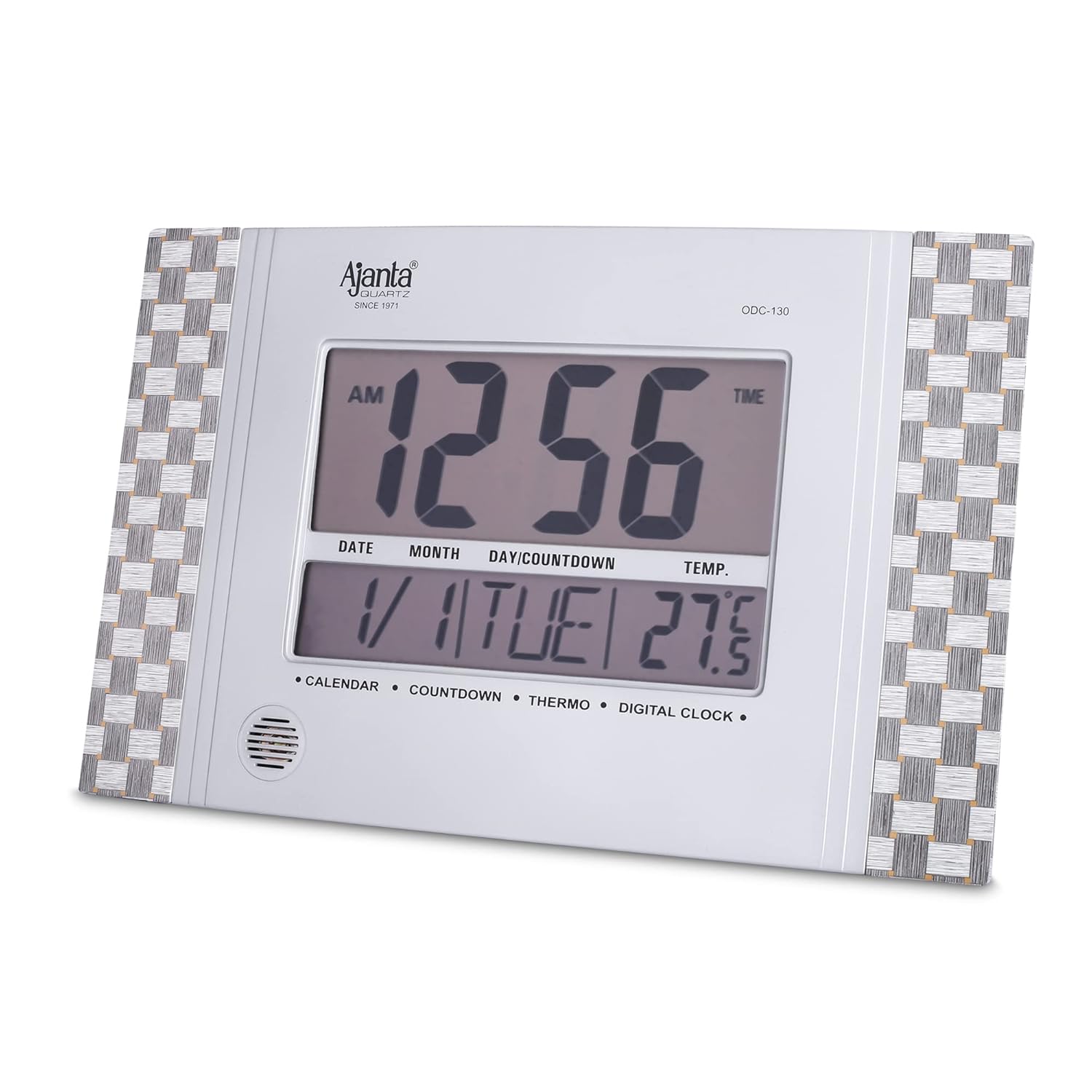 Buy Ajanta Quartz Plastic Abstract Rectangle Digital Alarm Wall Clock