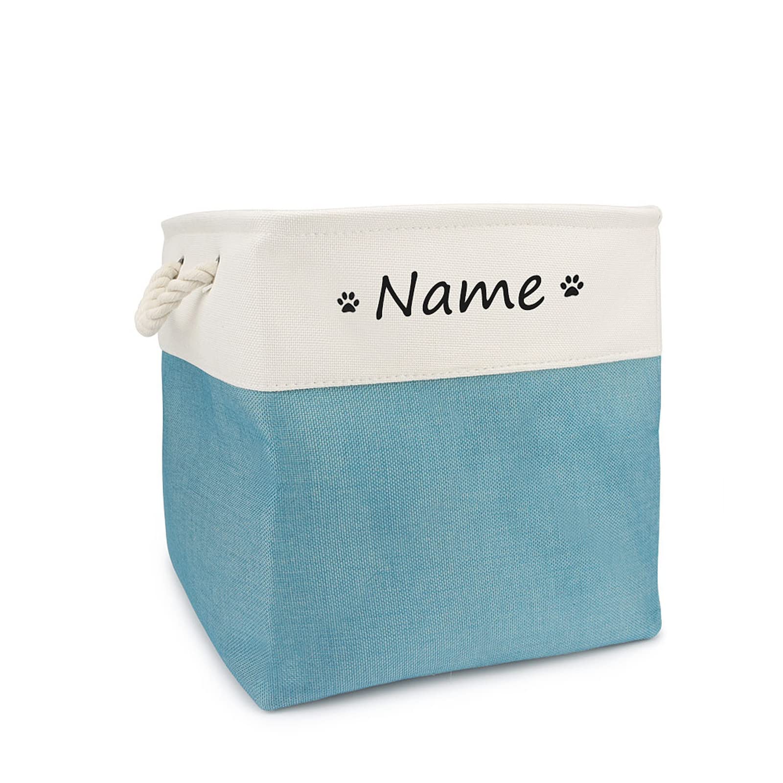 CZD Dog Toy Box Personalised Name,Dog Toy Box Large Personalised,Personalised Dog Toy Box,Dog Toy Box Storage,Dog Toy Basket Storage (XL 33X33X33cm,light blue)