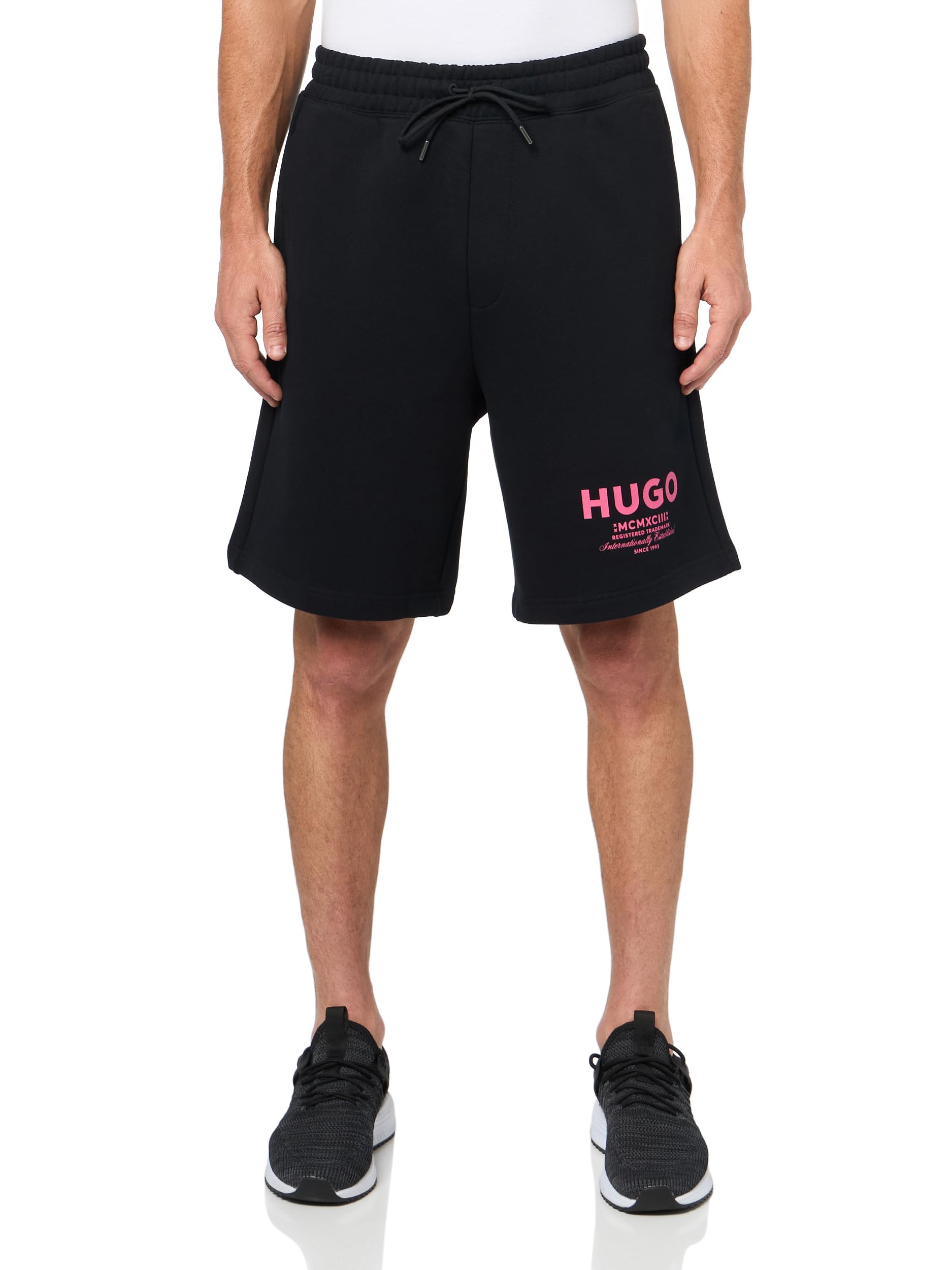 

                                                    HUGO, Printed Logo Cotton Shorts, Black Carbon, L