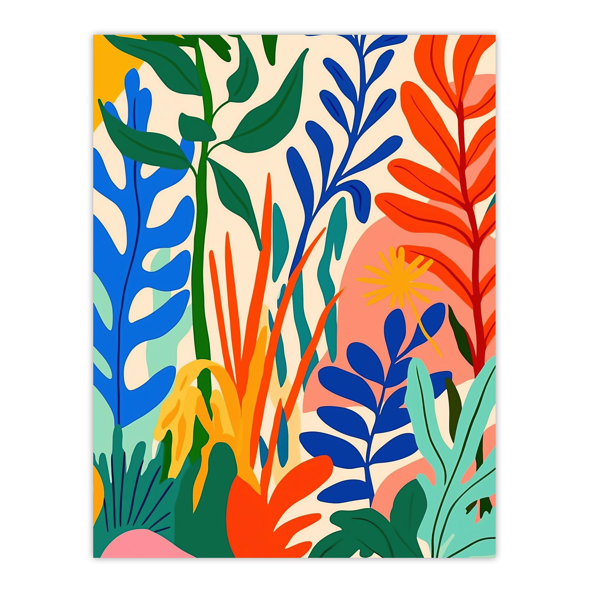 Artery8 Plant Lover Colourful Botanical Jungle Leaves Living Room Extra Large XL Wall Art Poster Print