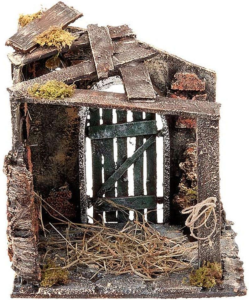 Holyart Nativity Set Scene Stable with Manger and Light 24cm
