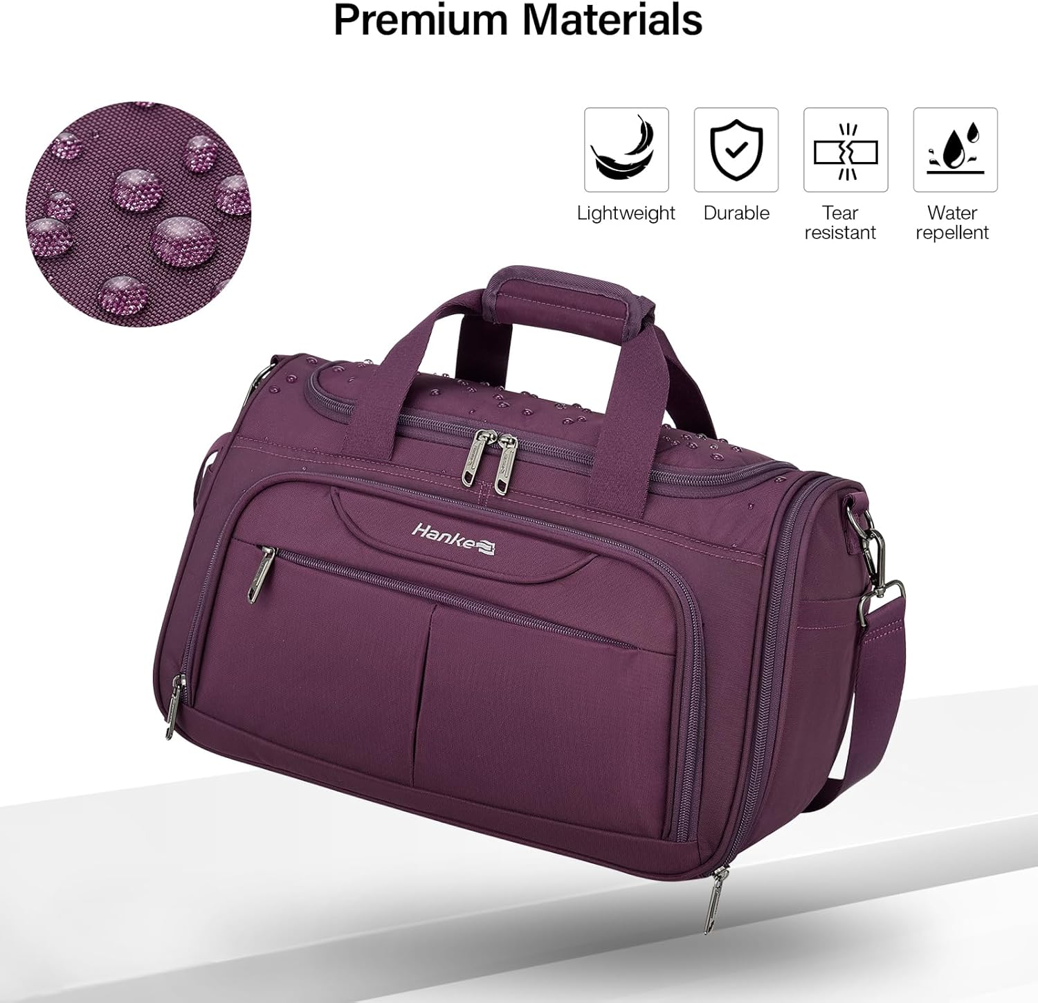 Hanke Carry On luggage Bags for Travel, Large Foldable Duffle Bag for Travel, Softside Lightweight Travel Bag Carry On Bags for Airplanes Women, Travel Tote Bags for Women Men.（Purple） - Image 8