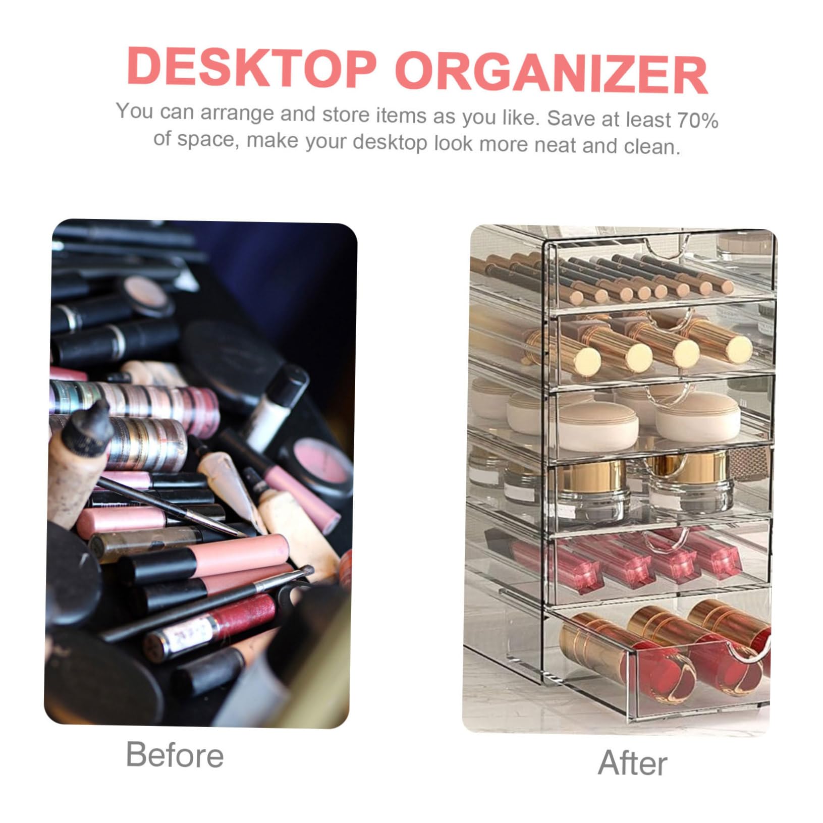 Gatuida Organisateur de Maquillage en Acrylique à 5 Tiroirs Multifonctionnel pour Bijoux et Cosmétiques, Design Polyvalent pour Bureau et Décoration de Chambre