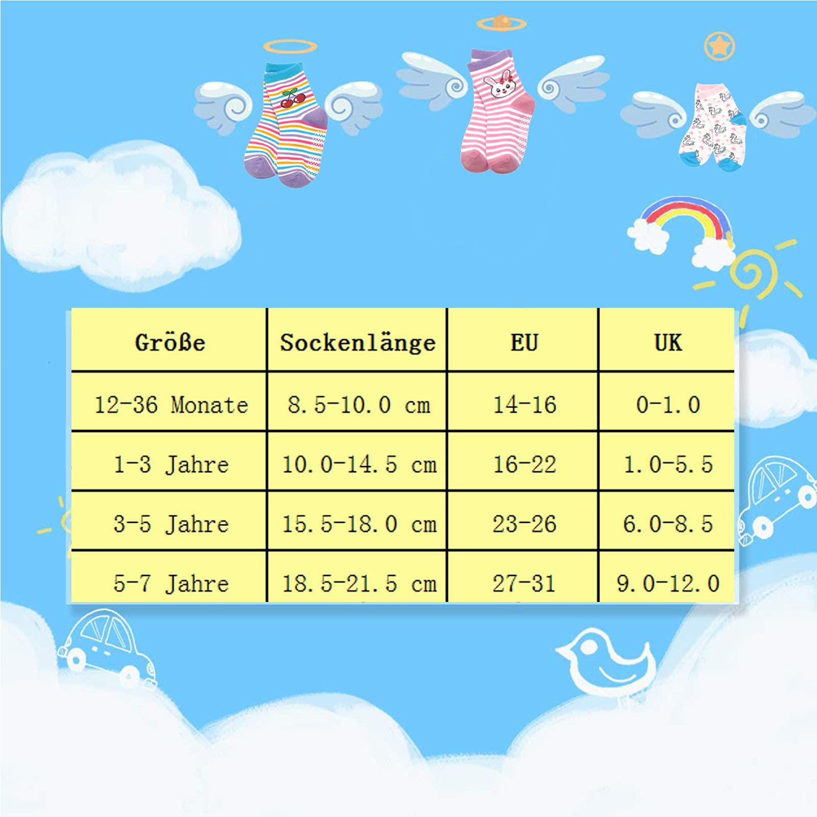 HYCLES Skarpety z tworzywa ABS dla dzieci – skarpety dla chłopców i dziewczynek w wieku 1-7 lat, antypoślizgowe skarpety dla dzieci 0-6-12-18 miesięcy 23-26 27-30