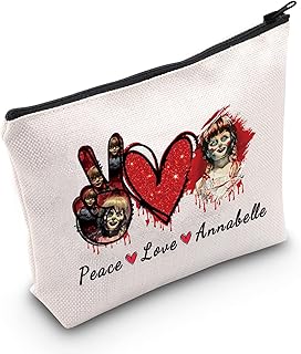 LEVLO Annabelle Cosmetic Bag Annabelle Fans Gift Peace Love Annabelle Makeup Zipper Pouch Bag (Peace Love Annabelle)
