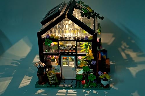 Miniatura 6 de Ulanlan Kit de construcción de casa de flores con luz LED, serie Dream Cottage, juguete STEM de bricolaje, bloques de construcción de casa de