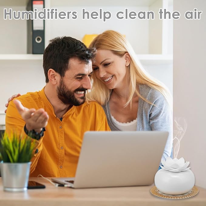 Difusor de Aromas Eléctrico Cerámico Loto Blanco USB 200ml miniatura 7