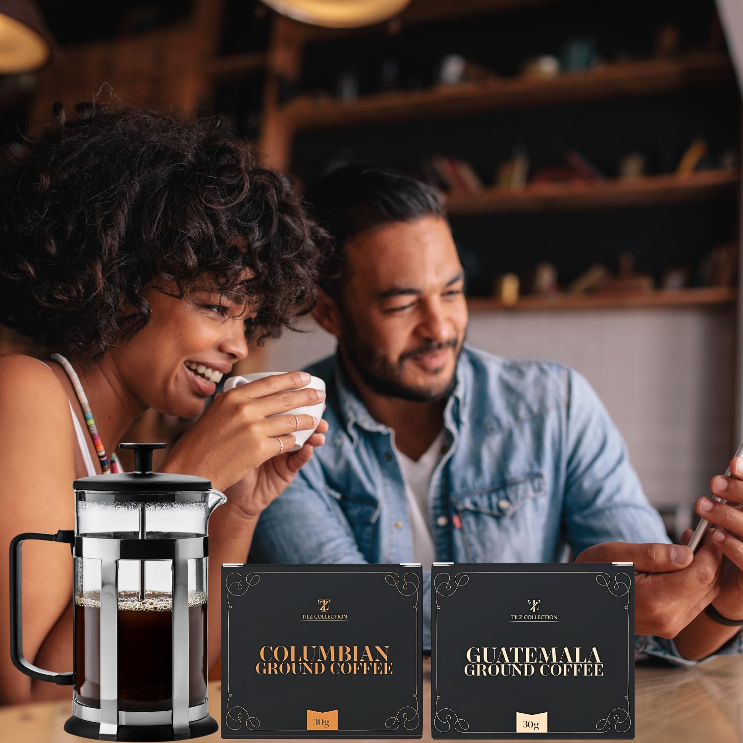 Juego De Regalo De Café Para Hombres - Cafetera De Prensa Francesa Para Café Molido - Regalos Para Hombres