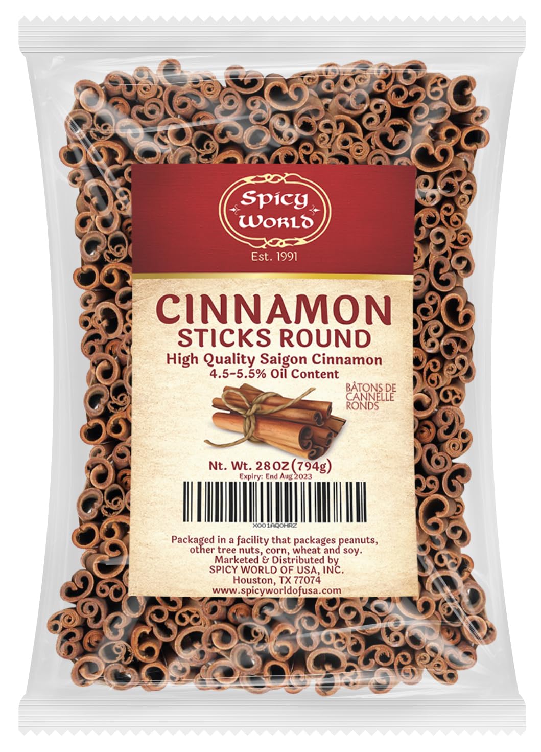 Spicy World Saigon Cinnamon Sticks 1.75 lb Bulk Bag - Premium Vietnam Cassia, 150-175 Sticks, Strong Aroma for Baking, Cooking, Tea