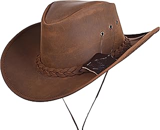 Leather Cowboy hat for Men & Women Durable Handcrafted Lightweight Shapeable Western Hats for