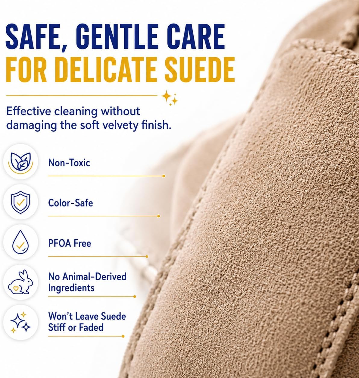 Suede Shoe Cleaner Kit, 6.76 oz Foam Shoe Cleaner & Nubuck Cleaner with Suede Brush and Cloth, Helps Lift Dirt, Salt Marks & Water Spots from Shoes, Boots, Bags & Purses