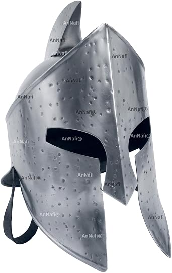AnNafi Medieval Armour King Leonidas Greek Spartan Helmet | 300 Roman Helmet| Silver Ancient Cosplay Costumes
