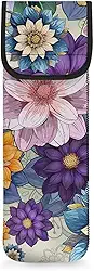 Flashideas Capa Para Modelador De Cachos Neoprene Resistente Ao Calor Com Flores Coloridas, Organizador Bolso E Universal Alisador Cabelo, Czb38