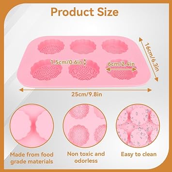 Mooncake Mold, 2PCS Chocolate Candy Molds Silicone Mold for Baking Chocolate Cookie Silicone Molds for DIY Moon Cakes and Pastries