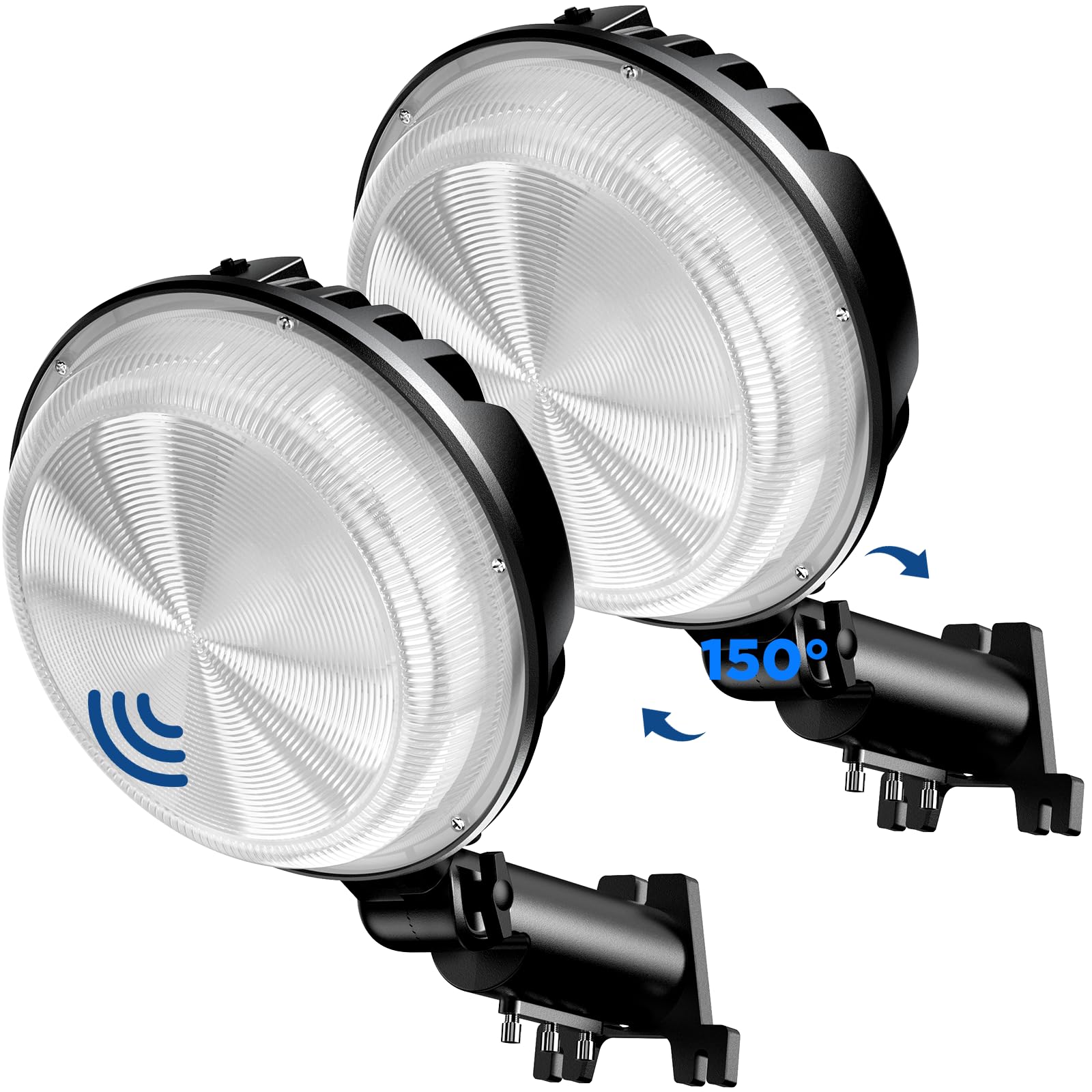 Lampa LED do stodoły, 150 W, 20000 lm, oświetlenie zewnętrzne od zmierzchu do świtu, z regulowanym kątem, fotokomórka, światło dzienne 6500 K, IP66, wodoodporne zewnętrzne światła uliczne na
