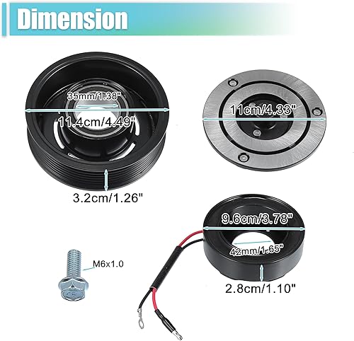 Miniatura 3 de X AUTOHAUX Kit de embrague del compresor de CA para Toyota Tacoma 2005-2015 A/C Embrague Placa Placa Placa de Reparación Asamblea Reemplazar