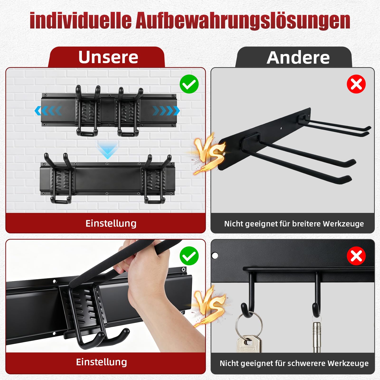 LTPAG Wandhalterung für Gartengeräte und Skihalterung