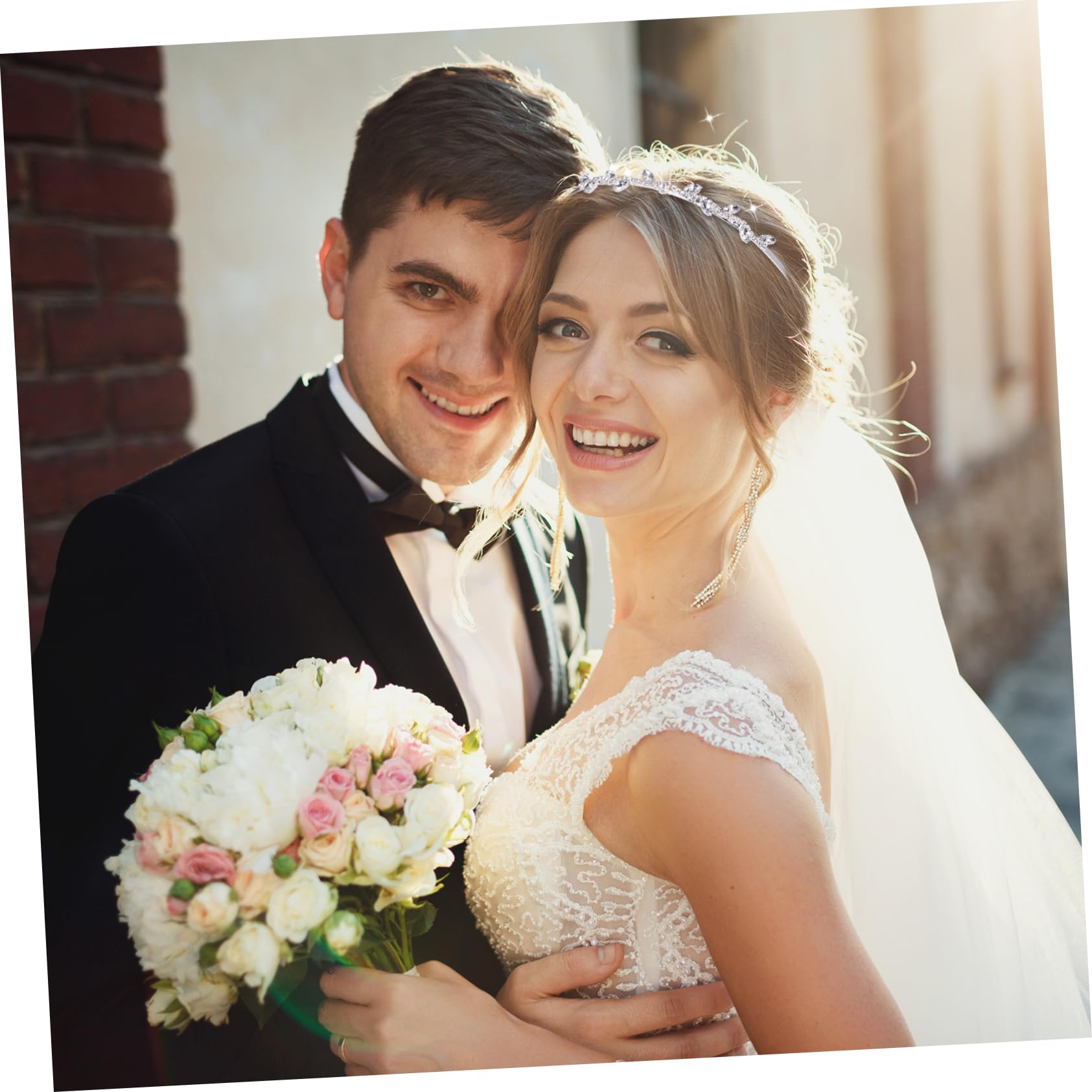 VICASKY 24 Pezzi Cerchietti Sposa con e in Cristallo Fasce Bridal per Matrimonio Addio Nubilato Accessori Cerimonia Oro