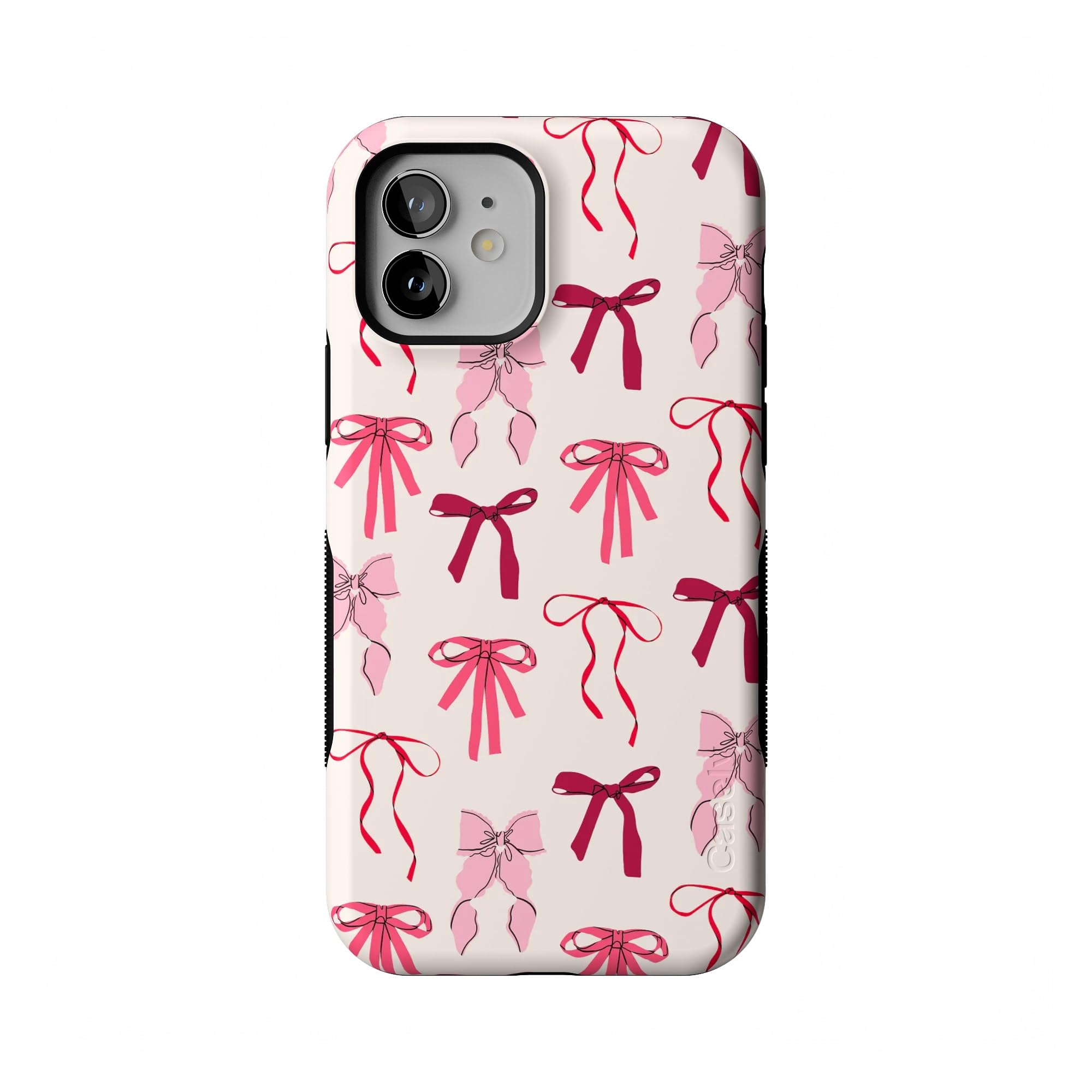 Casely iPhone 12/12 Pro Case | Lover Girlie | Pink Bows | Bold Protective Case Design | Compatible with MagSafe