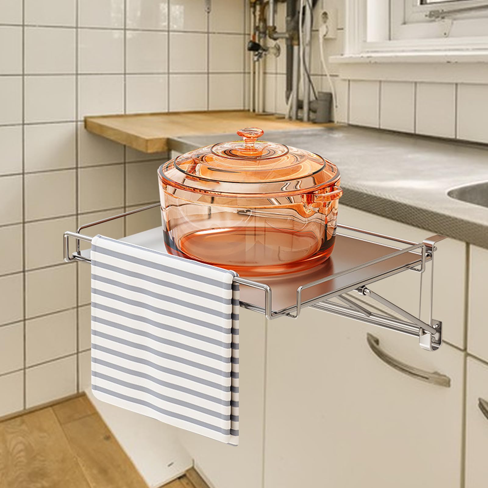 Küchen Schrank Tür Organizer Klappbare Arbeitsplatte Erweiterung Für Küche | Hakenregal Handtuchhalter Für Küche Haushalt Wohnung Balkon
