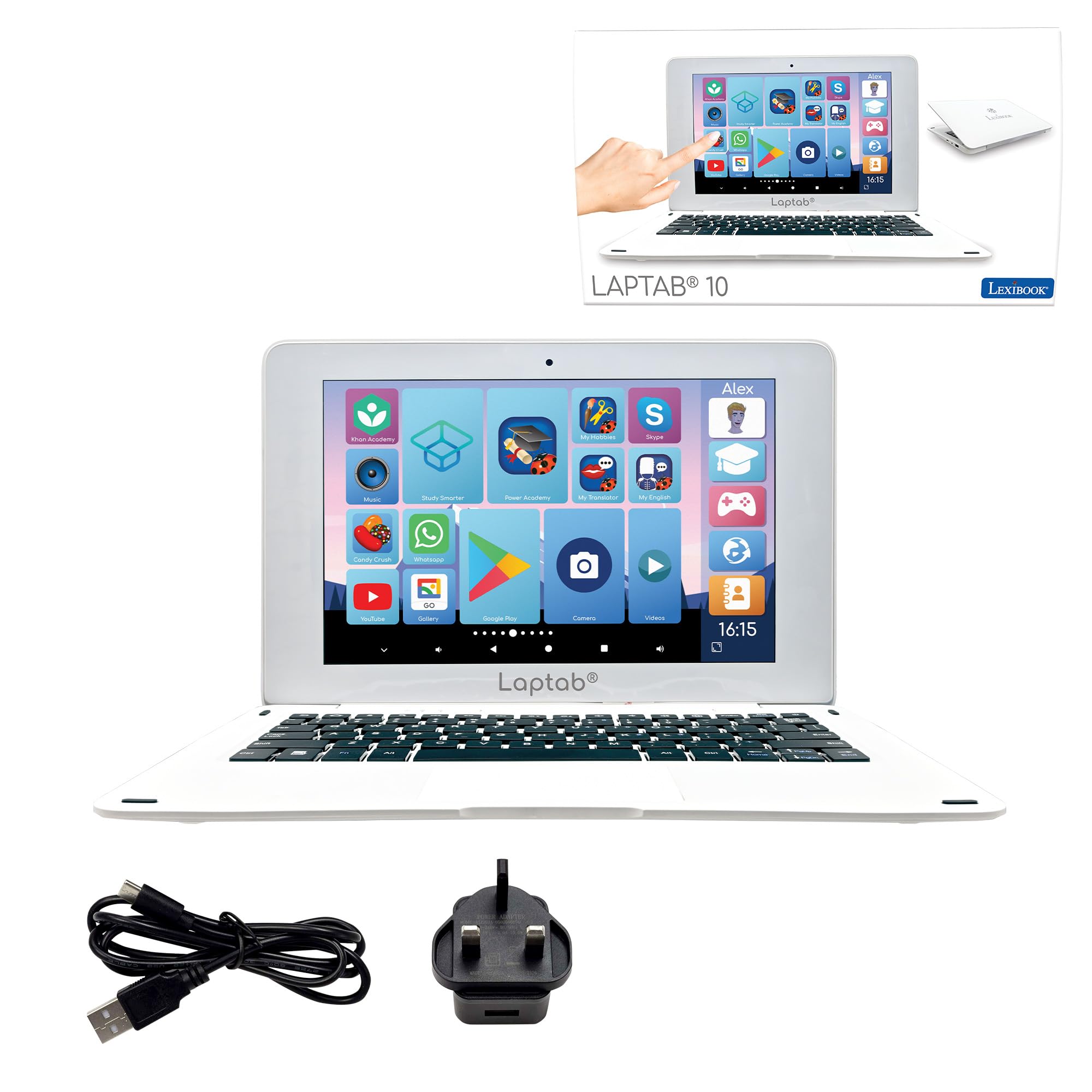 LexibookLAPTAB® 10, Laptop with touch screen, Designed for the whole family, Educational and Fun content, Powered by Android™, Parental control, Ultra thin and light, LT10EN