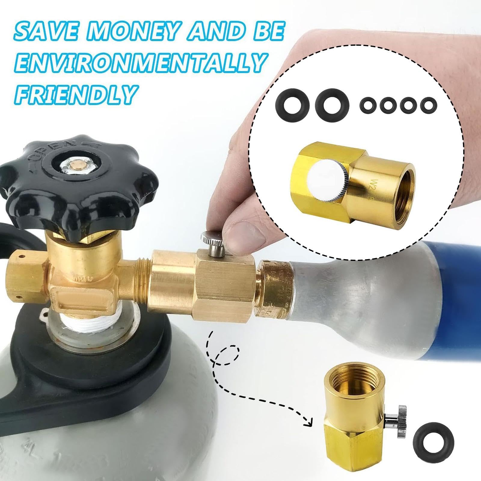 Adattatore per Ricarica Bombola di CO2, Accessori per Macchine per Bevande Analcoliche, Compatto, Connettore per Bombola di CO2, per Macchine per, Tr21 4 a W21.8 14